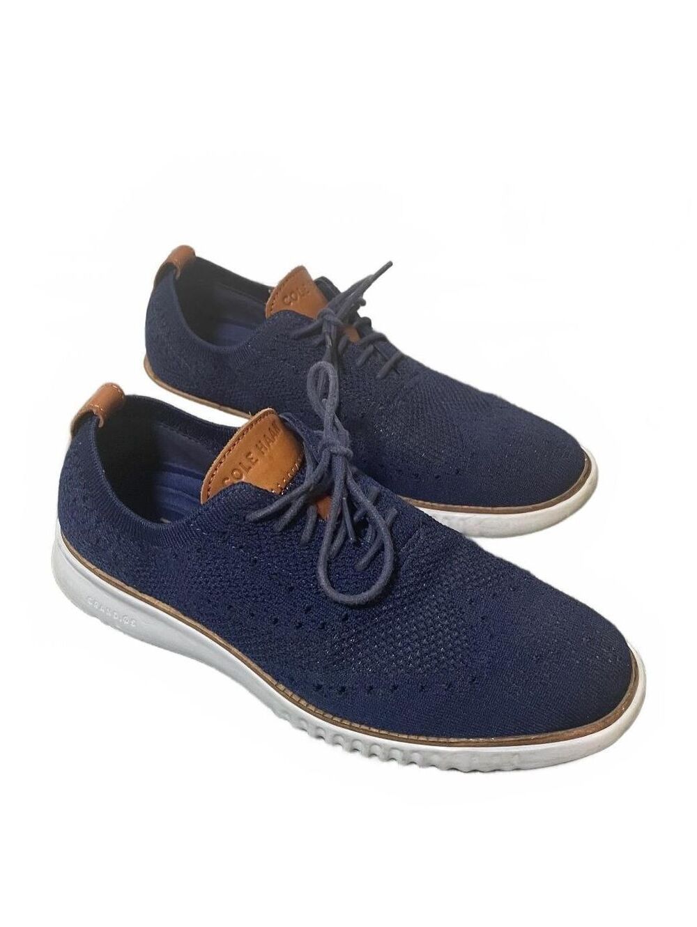 Cole Haan Zero Grand Remastered Stitchlite Mens Navy Blue Wingtip Oxford 7.5